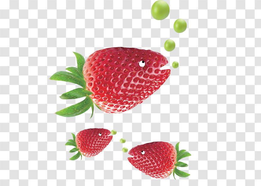 Strawberry Ice Cream Fruit Salad Aedmaasikas Auglis - Strawberries - Creative Fruit,Strawberry Transparent PNG