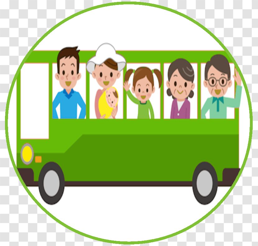 Bus Public Transport Air Transportation Travel - Happiness - Green Transparent PNG