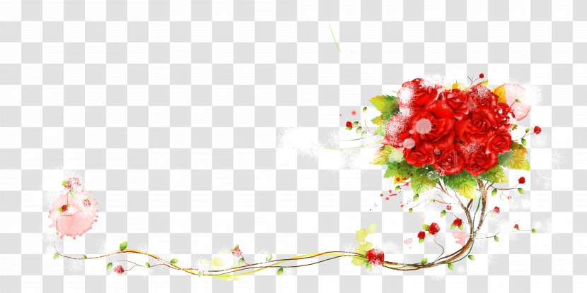 Flower Designer Computer File - Picture Frame - Floral Watercolor Rendering Border Transparent PNG