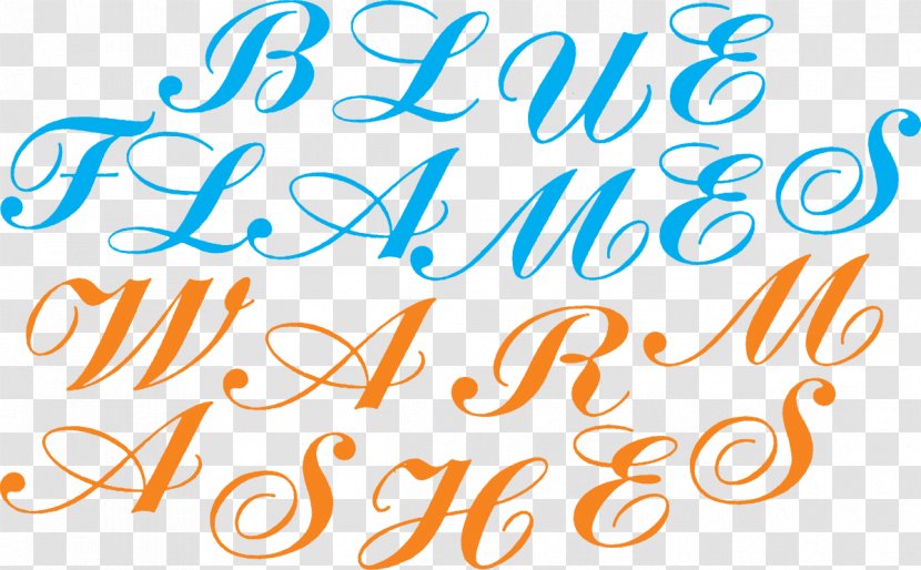 Calligraphy Line Font - Happiness - Blue Fire Transparent PNG