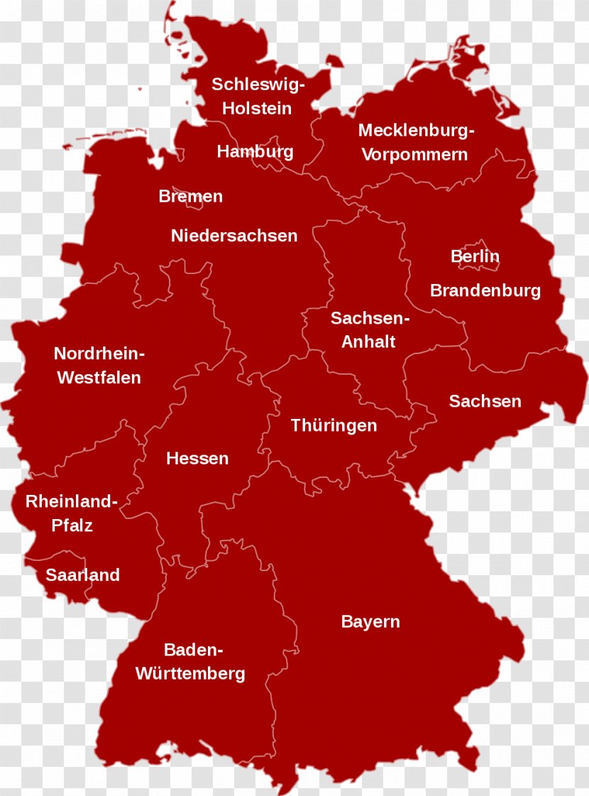Flag Of Germany West United States America German Reunification - Red - Map Transparent PNG