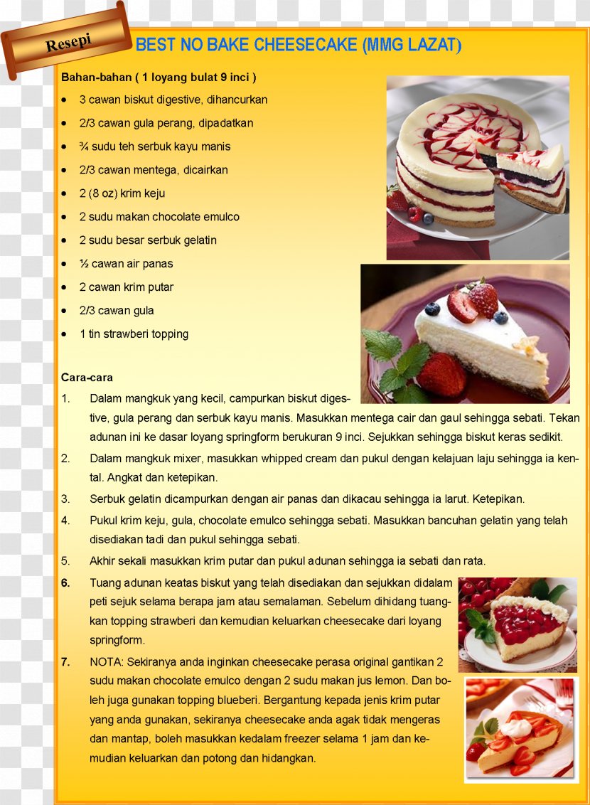 Fast Food Junk Cheesecake Recipe Cuisine Transparent PNG
