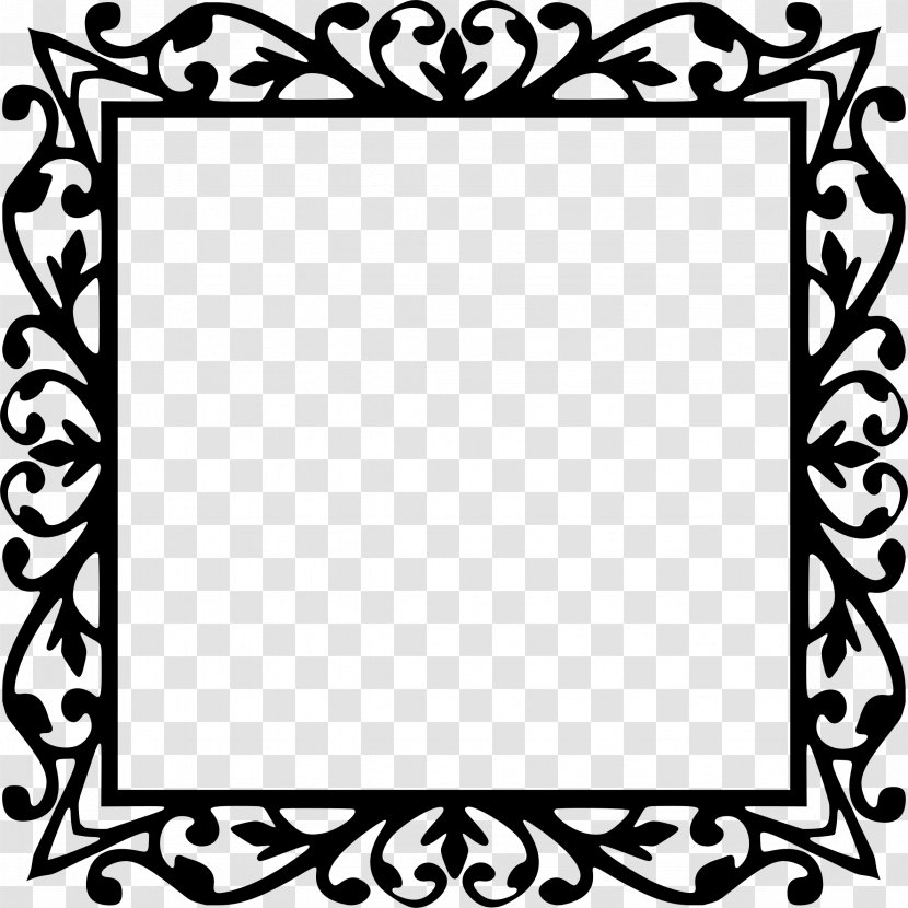 Picture Frames Silhouette Drawing Clip Art - Visual Arts - Decorative Border Transparent PNG