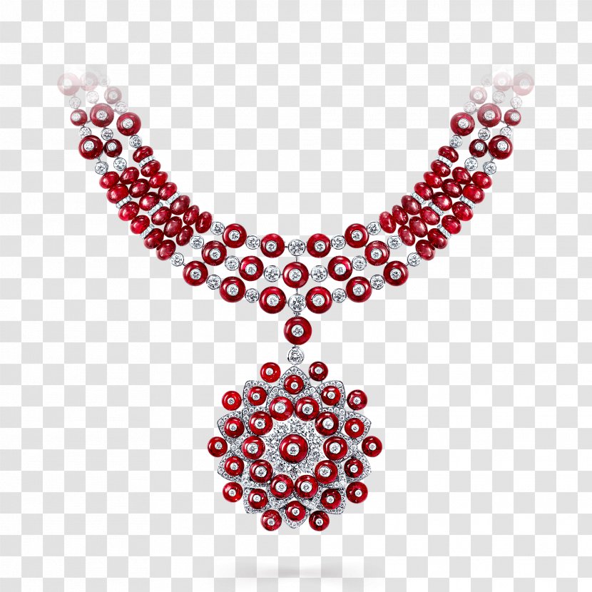 Necklace Graff Diamonds Earring Jewellery Ruby Transparent PNG