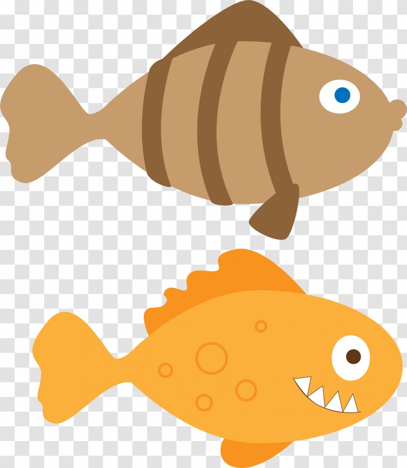 Fish Cartoon Clip Art - Orange - Color Transparent PNG