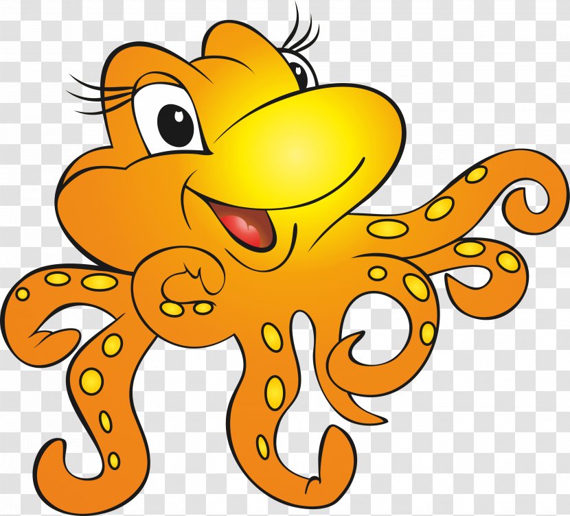 Drawing Desktop Wallpaper Cartoon Clip Art - Yellow - Octopus-cartoon Transparent PNG