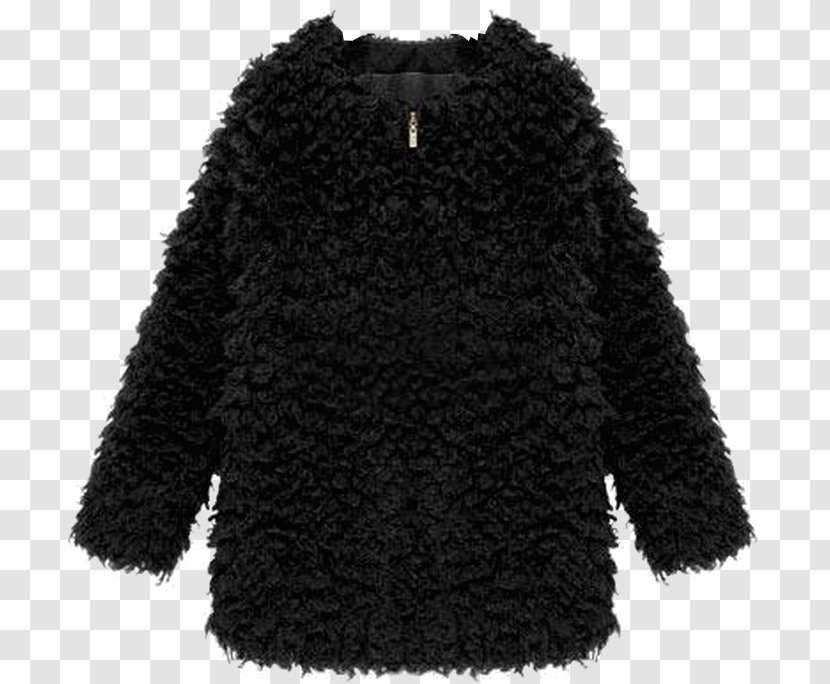 Sheep Cardigan Jacket Overcoat - Faux Fur Transparent PNG