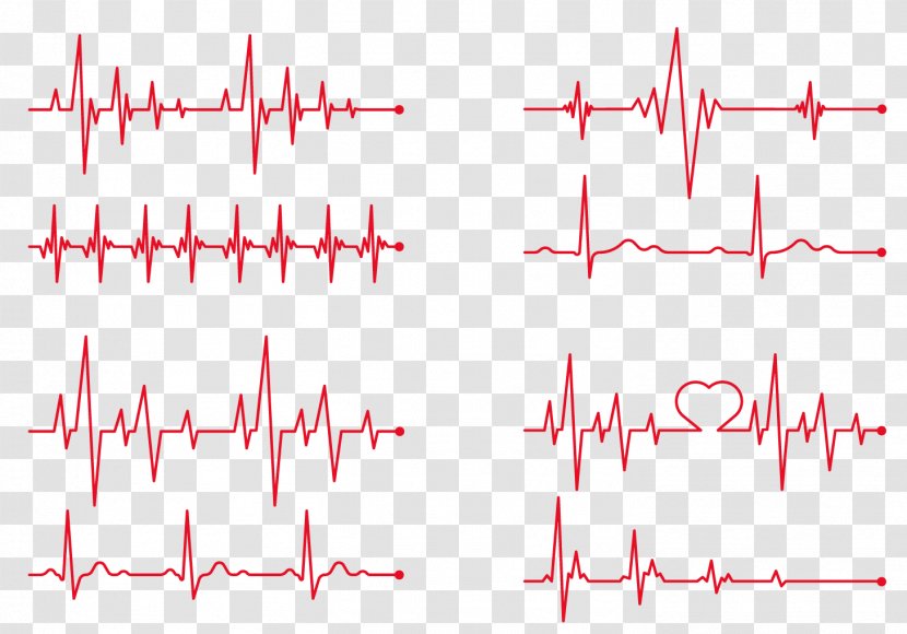 Heart Rate Electrocardiography Clip Art - Tree - ECG Red Line Creative Transparent PNG