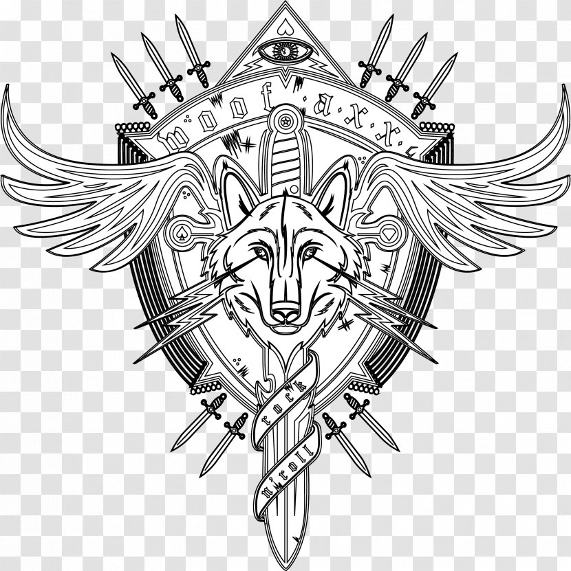 sketch logo headgear line art black  tree  dragoart wolf