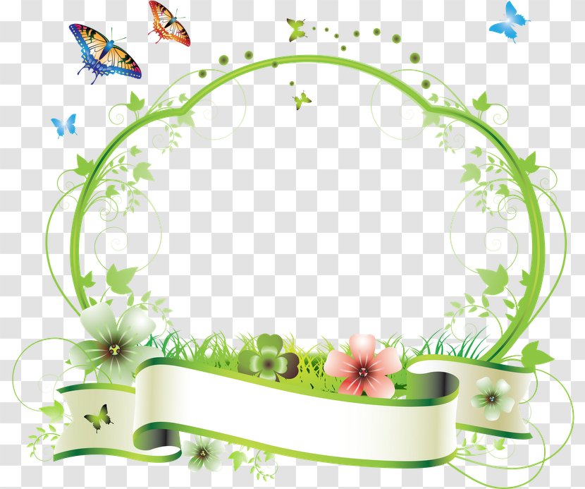 Picture Frames Flower Clip Art - Butterfly - Kwiaty Ramka Transparent PNG