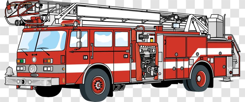 Car Fire Engine Firefighter Truck Motor Vehicle - Rescue - Hand-drawn Transparent PNG