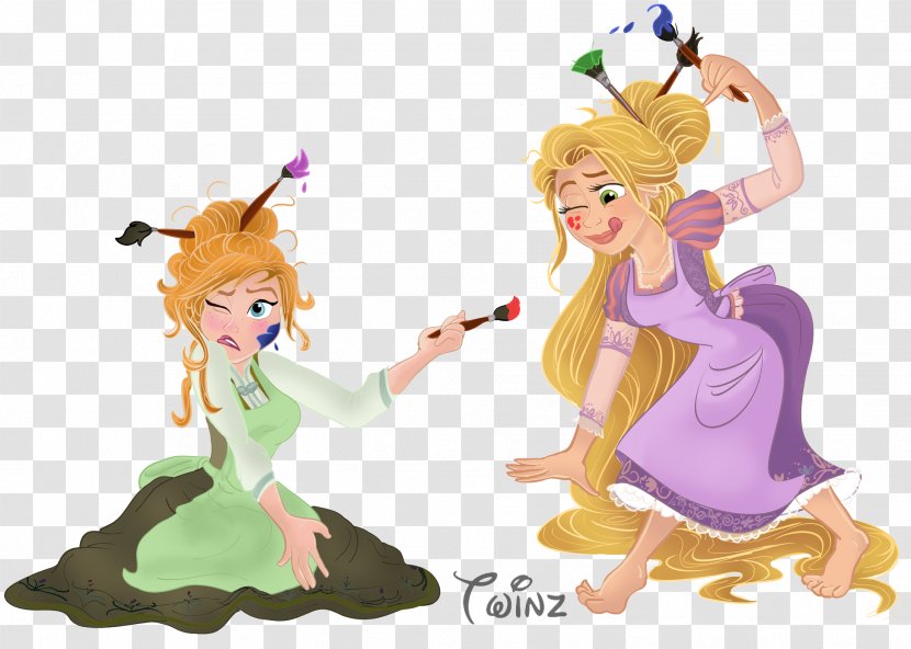 Rapunzel Elsa Anna Disney Princess Tangled - Art Transparent PNG