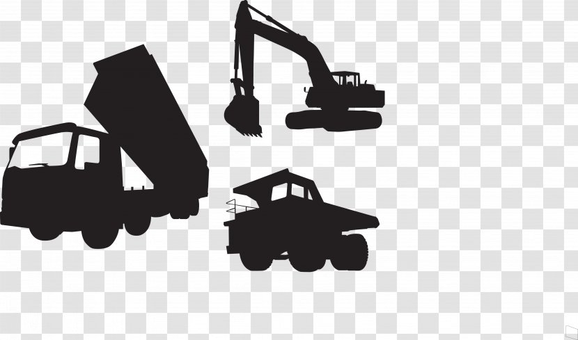 Heavy Equipment Architectural Engineering Truck Vehicle - Black - Excavator Transparent PNG