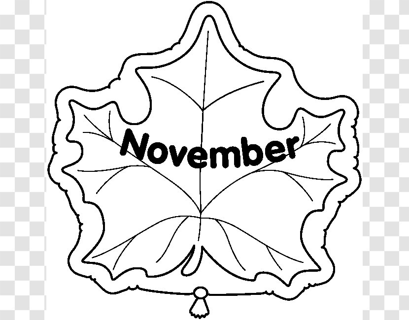 November Black And White Clip Art - Artwork - Cliparts Transparent PNG