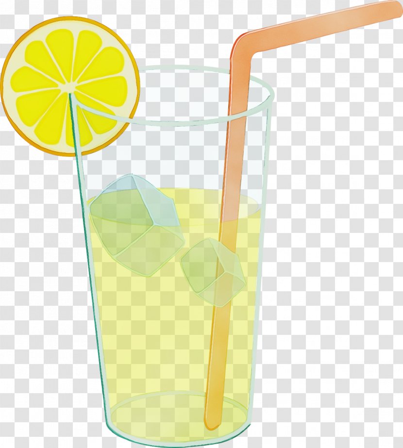 Drink Highball Glass Drinking Straw Non-alcoholic Beverage Lime - Wet Ink - Cocktail Garnish Transparent PNG