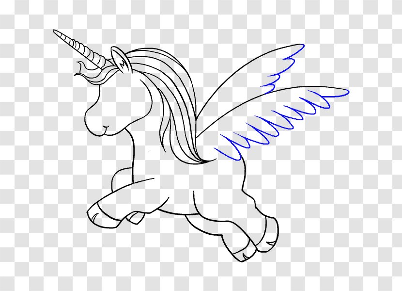 Line Art Drawing Unicorn - Tree - Long Hair Pattern Transparent PNG