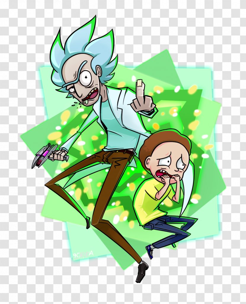 Rick Sanchez Morty Smith Pocket Mortys T-shirt Pickle - Green Transparent PNG