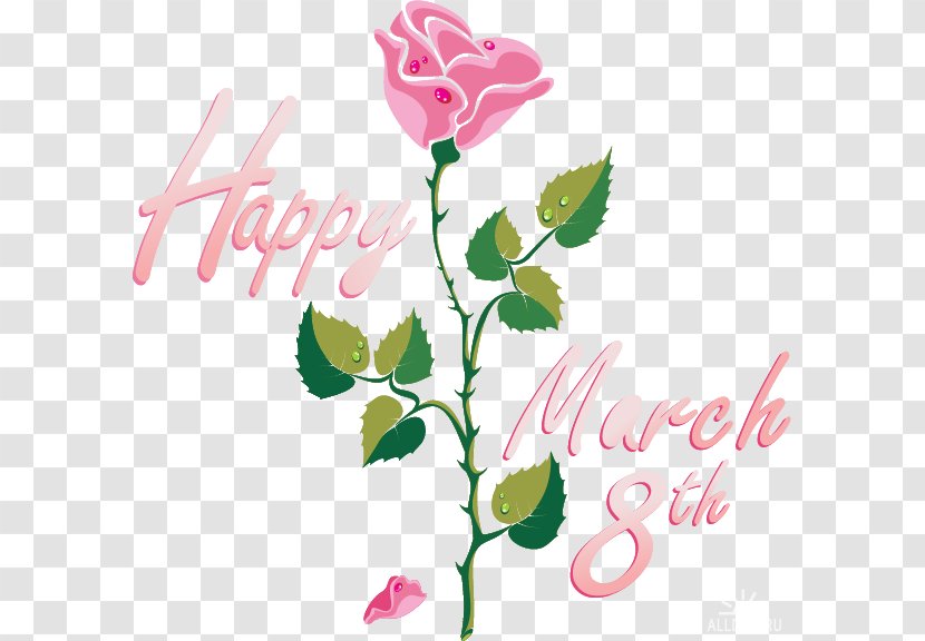 International Women's Day 8 March Woman Happiness Wish - Cut Flowers Transparent PNG