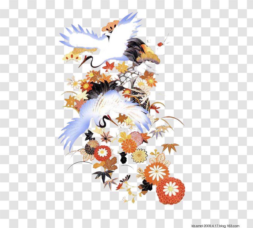 Red-crowned Crane Design Illustration - Flower - Biography Transparent PNG