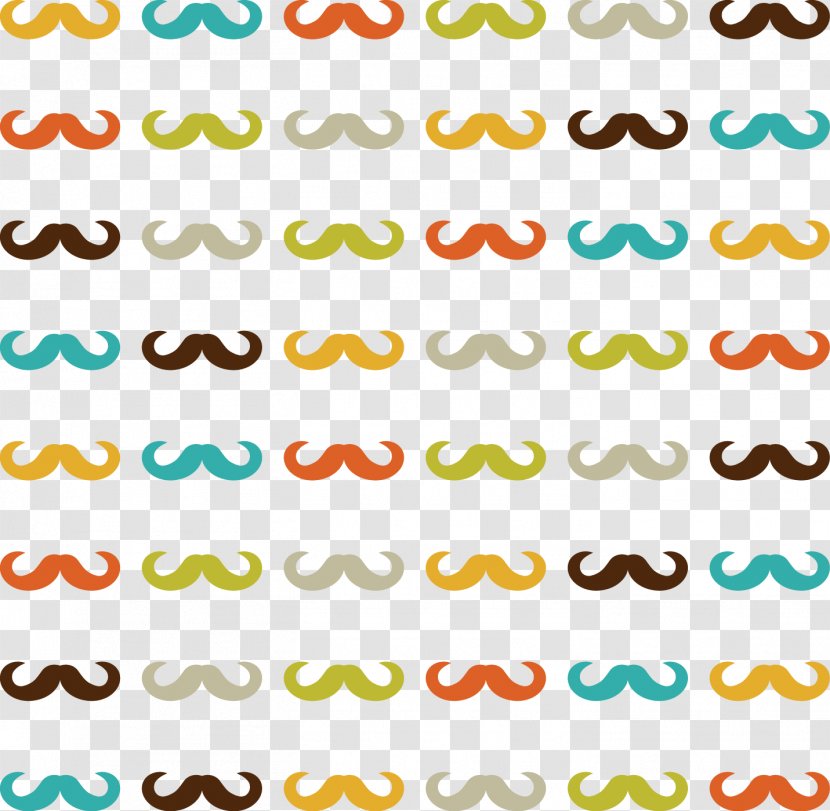 Beard Moustache Pattern - Yellow - Fashion Shading Transparent PNG