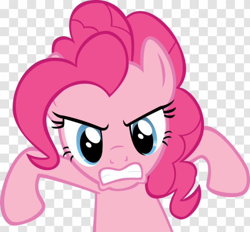 Pinkie Pie YouTube Rainbow Dash Pony Applejack - Cartoon - Angry Vector Transparent PNG