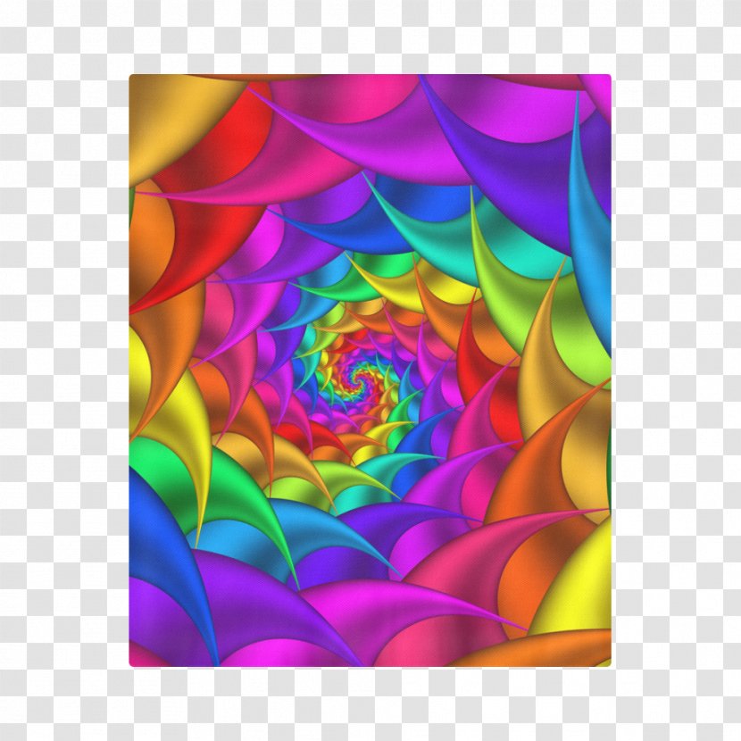 Spiral Rainbow Rose Fractal Art - All Over Print Transparent PNG