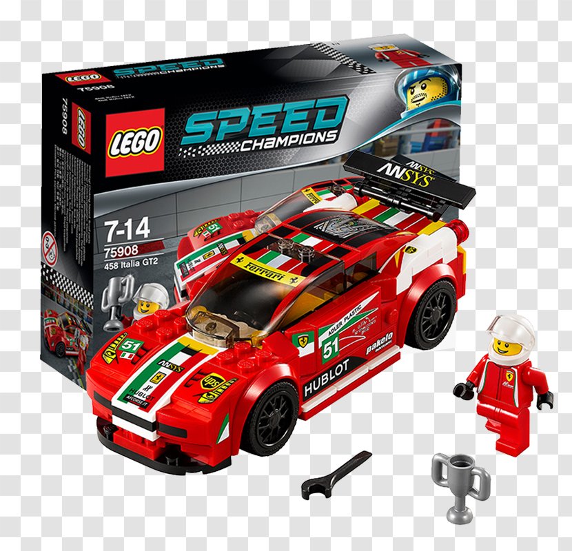 LEGO 75908 Speed Champions 458 Italia GT2 Lego Toy Ideas - Motor Vehicle Transparent PNG