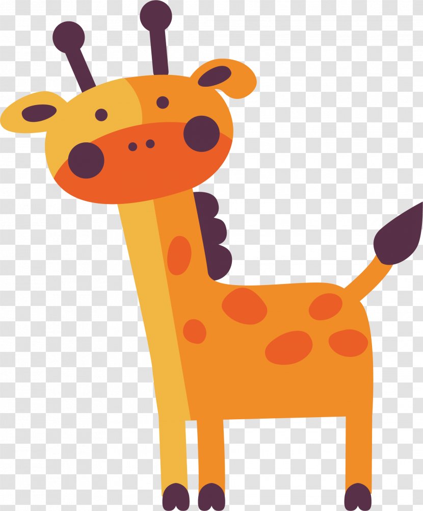 Euclidean Vector Clip Art - Vertebrate - Cute Giraffe Transparent PNG