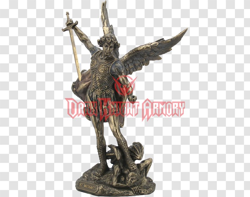 St. Michael Vanquishing Satan Lucifer Statue Archangel - Devil - Angel Transparent PNG