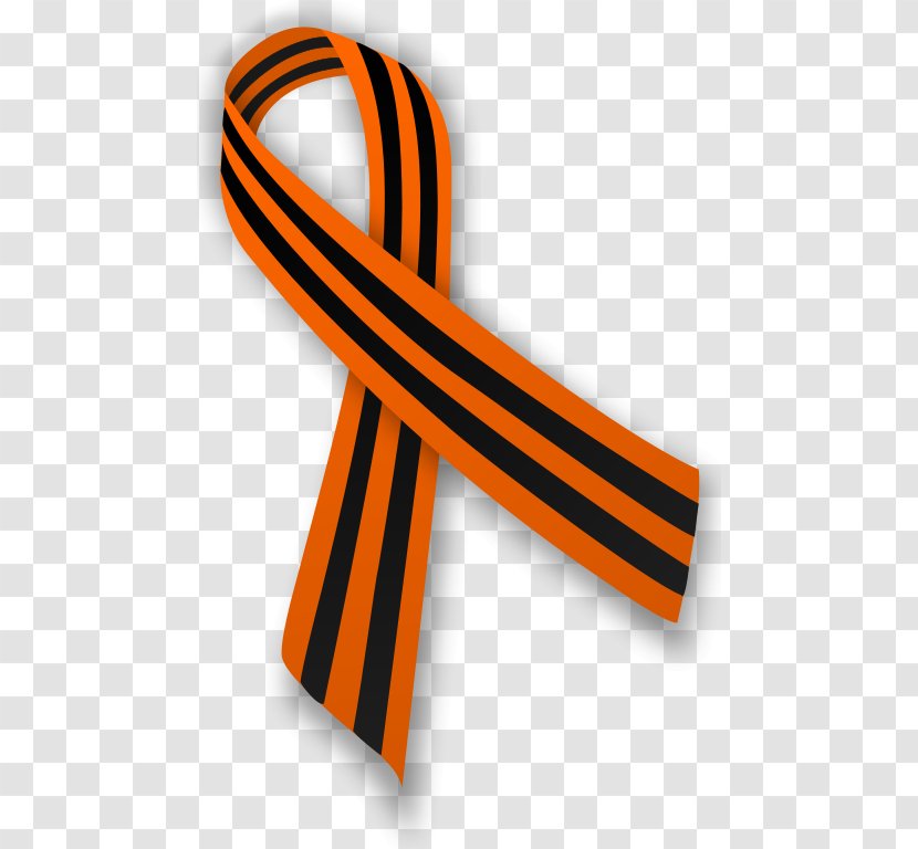 Ribbon Of Saint George Orange Awareness Black - Commemorate The Victory War Transparent PNG