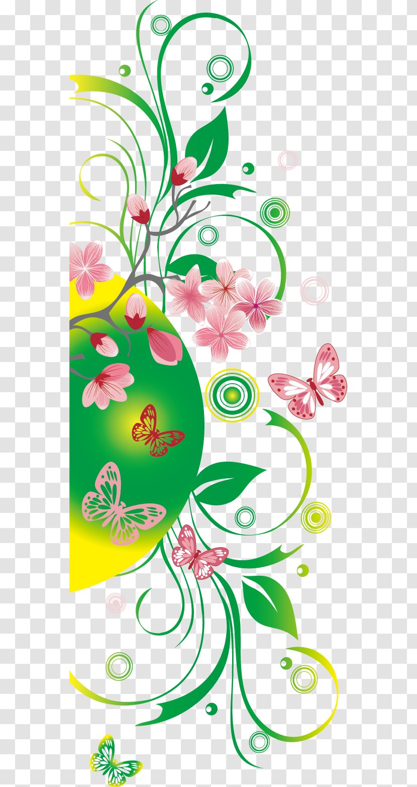 Drawing Cartoon - Floral Design - Cherry Blossom Pattern Transparent PNG