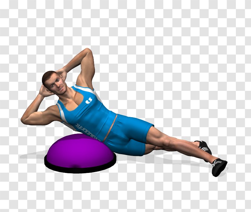 Pilates Crunch BOSU Abdominal External Oblique Muscle Exercise - Silhouette - Watercolor Transparent PNG