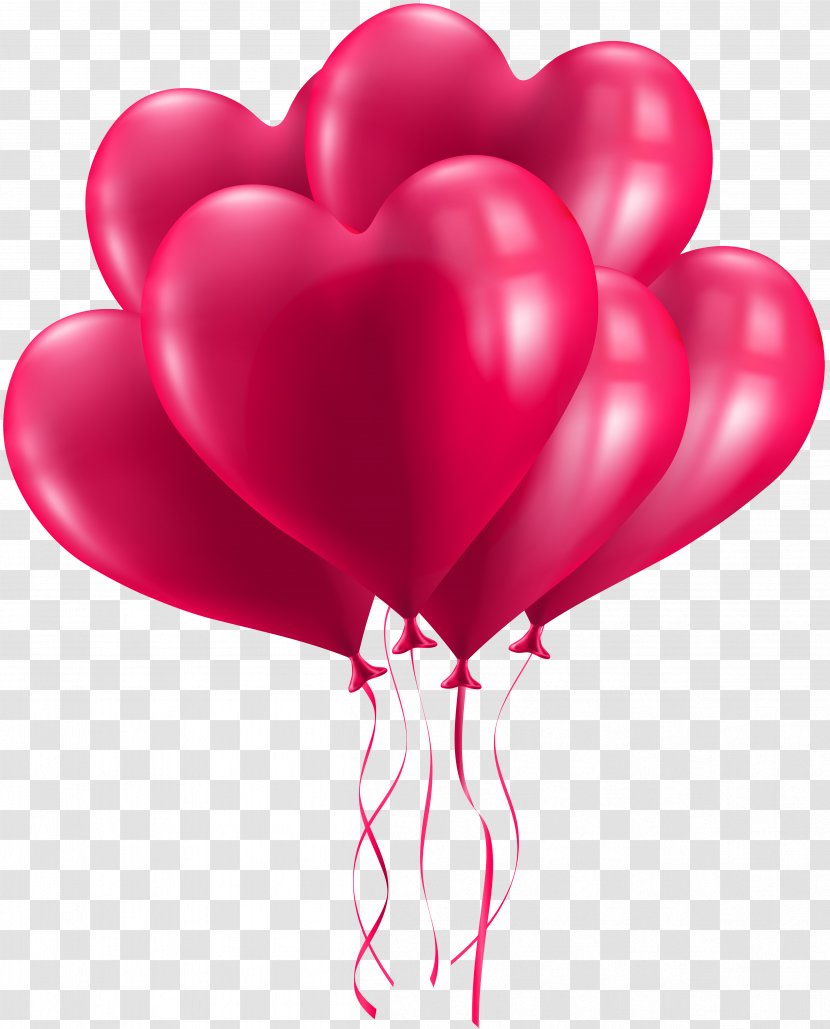 Birthday Cake Wish Greeting Card Clip Art - Cartoon - Bunch Of Heart Balloons Transparent Image Transparent PNG