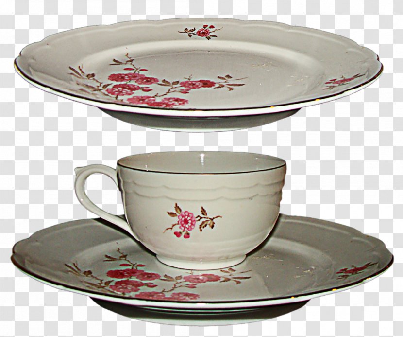 Coffee Cup Teacup Plate Saucer Porcelain Transparent PNG