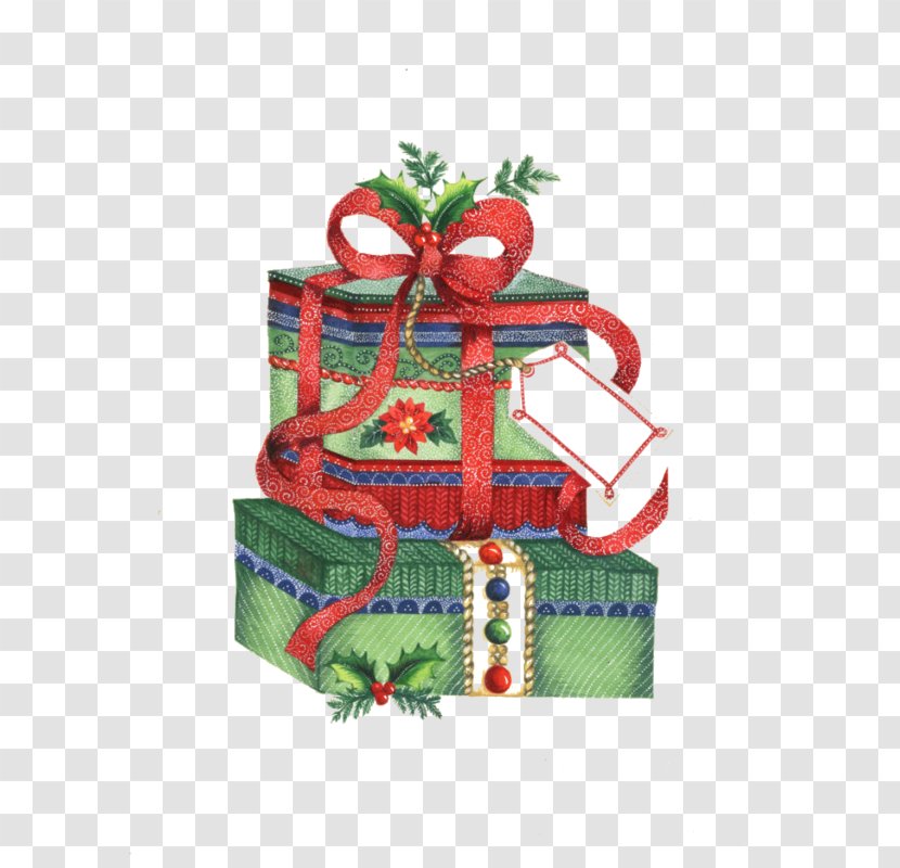 Christmas Ornament Gift Santa Claus - Green Box Transparent PNG