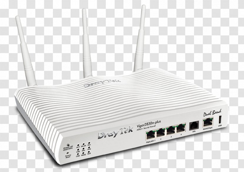 DrayTek Wireless Router DSL Modem Wide Area Network - Electronics - Vigor Transparent PNG