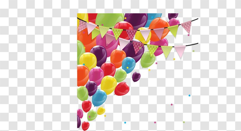 Birthday Cake Balloon Greeting Card - Stock Photography - Cartoon Vector Christmas New Year Holiday Bunting Transparent PNG