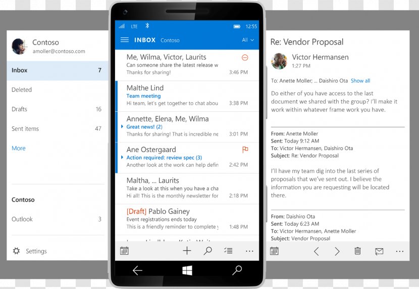 Outlook.com Windows Phone Mobile Phones Microsoft Outlook - 10 Transparent PNG