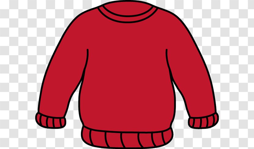 T-shirt Sweater Christmas Jumper Red Clip Art - Cartoon - Cardigan Cliparts Transparent PNG
