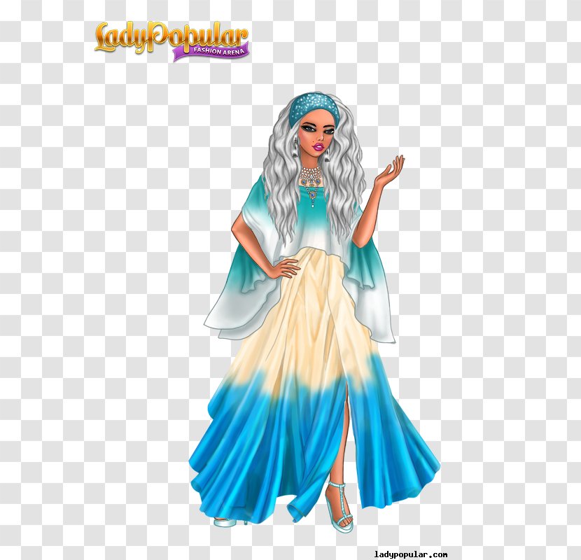 Lady Popular Doll Character Turquoise - Fictional Transparent PNG