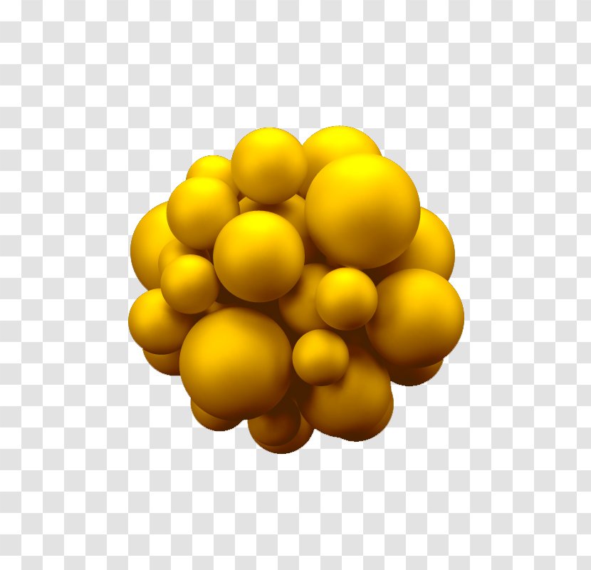 Yellow Background Vector Material Three-dimensional Molecular Ball - Vegetarian Food - Citrus Transparent PNG