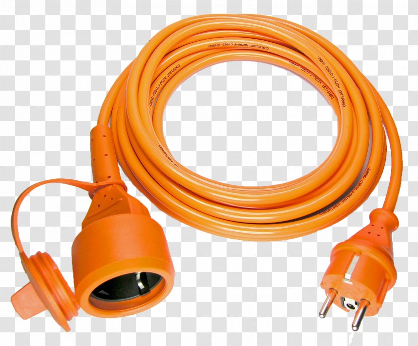 Schuko Lampini Network Cables Orange Electrical Conductor - Cable - Extension Cord Transparent PNG