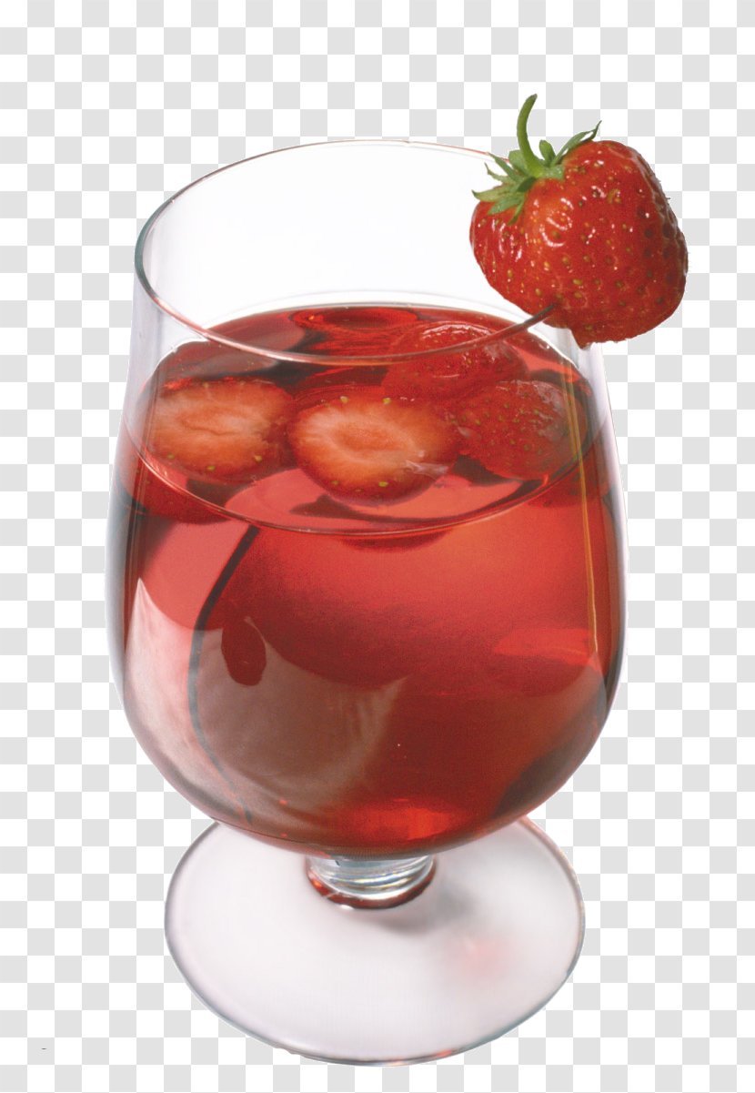 Wine Cocktail Juice Sangria Garnish - Strawberry Transparent PNG