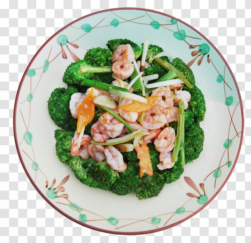 Vegetarian Cuisine Asian Broccoli Recipe Stir Frying - Salad - Shrimp Transparent PNG