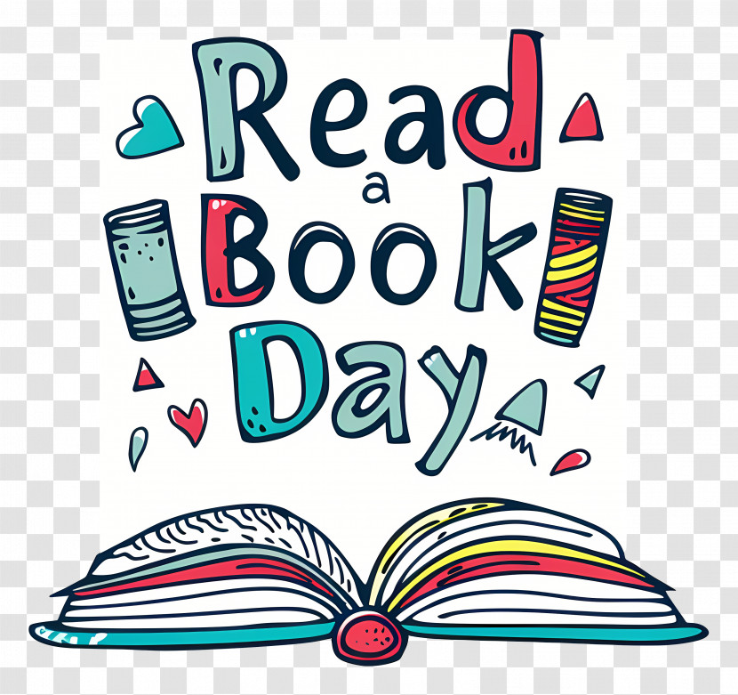 Read A Book Day - Open Book And Read A Book Day Text Art Transparent PNG