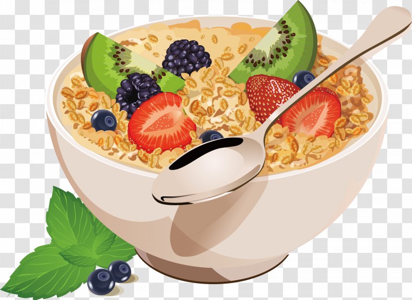 Muesli Breakfast Cereal Corn Flakes Porridge - Milk - Delicious Salad Transparent PNG