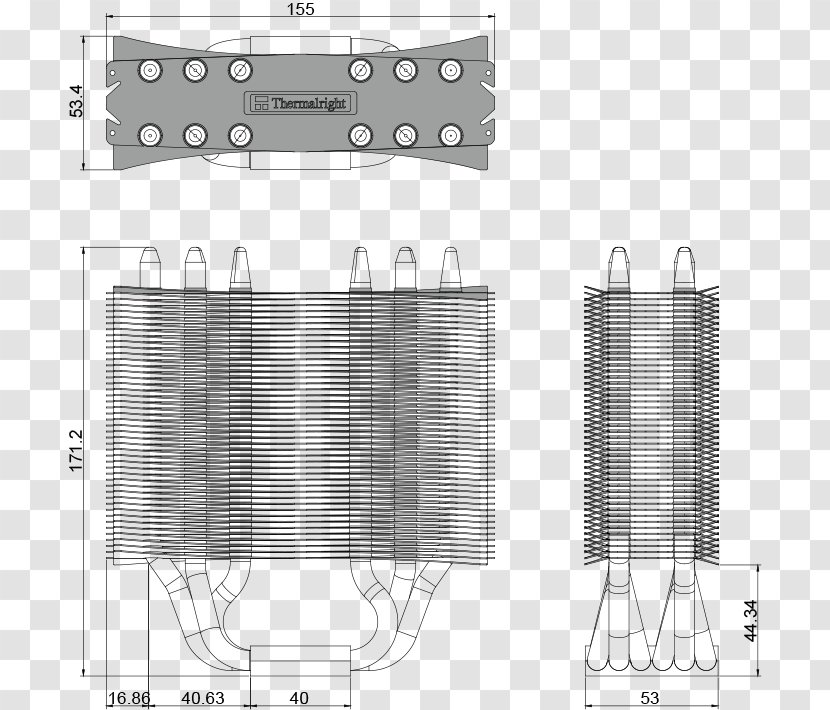 Thermalright TRUE Spirit 140 Power Heat Sink Thermal Design Fin - Array Data Structure - Harware Transparent PNG