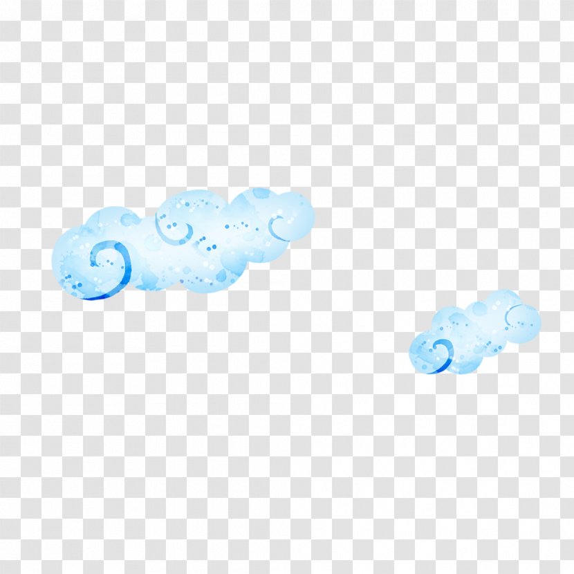 Clip Art - Aqua - Hand-painted Cartoon Clouds Transparent PNG