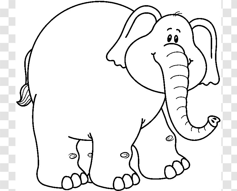 Asian Elephant Black And White Clip Art - Silhouette - Cliparts Transparent PNG