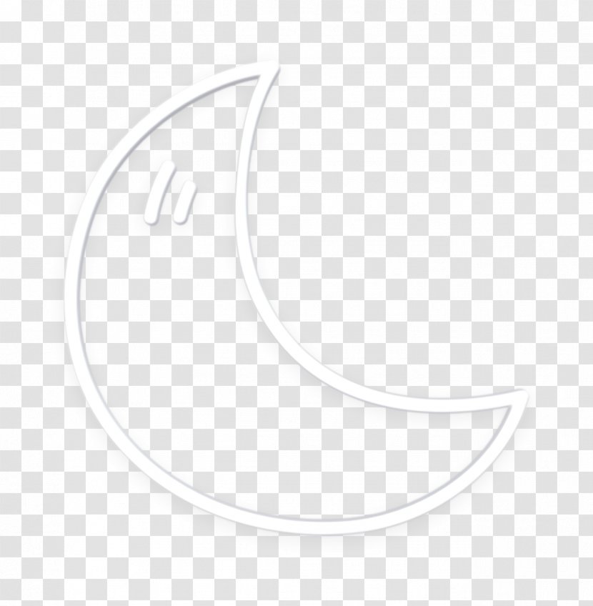 Moon Icon - White Transparent PNG